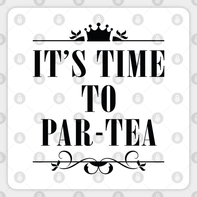 It's Time To Par-tea Sticker by LuckyFoxDesigns